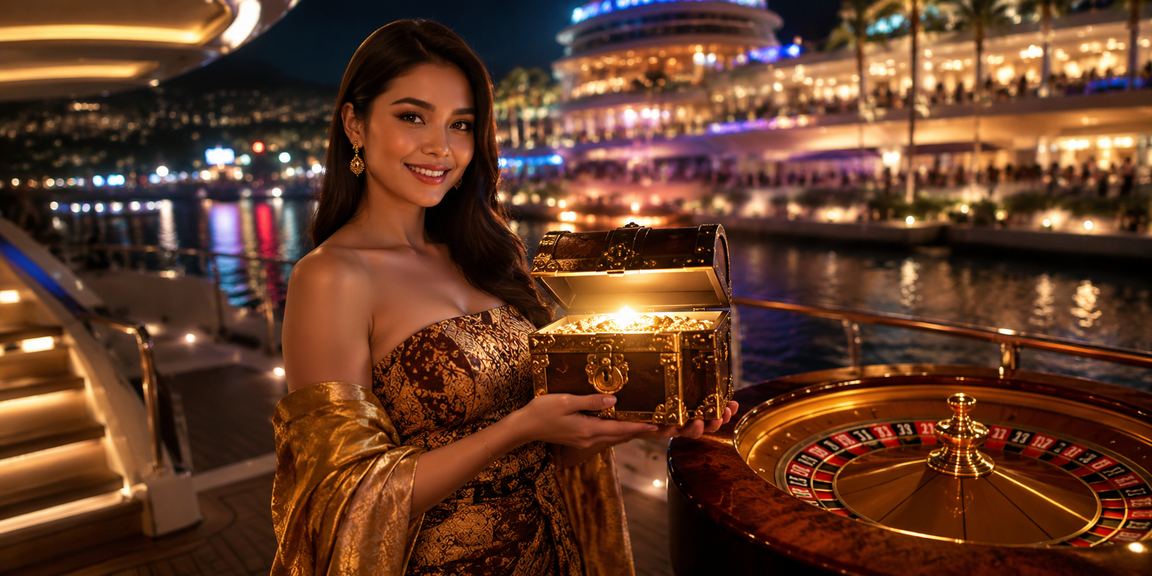 Suasana festival lotre roulette dengan nuansa malam penuh cahaya